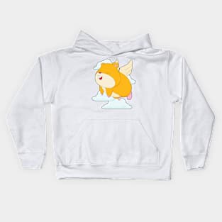 Hamster Angel wings Clouds Kids Hoodie